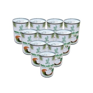 Combo 10 lon nước cốt dừa ba cây tre, độ béo 20-22%.