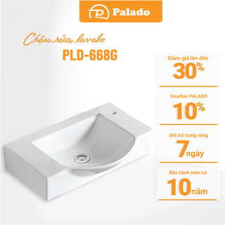 Chậu rửa lavabo treo tường Palado PLD668G chất liệu sứ phủ men nano kháng khuẩn kích thước 560160mm