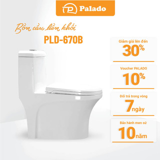Bồn cầu liền khối Palado cao cấp mã PLD670B chất liệu sứ phủ men nano cao cấp kháng khuẩn kích thước 650x360x745mm P40