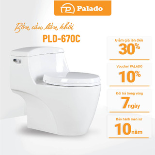 Bồn cầu liền khối Palado cao cấp mã PLD670C chất liệu sứ phủ men nano cao cấp kháng khuẩn kích thước 700650mm P41