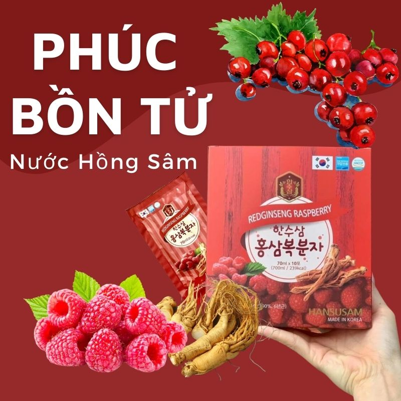 Nước Hồng Sâm Phúc Bồn Tử Hansusam Hàn Quốc Hỗ Trợ Sức Khỏe - Tăng Sức Đề Kháng