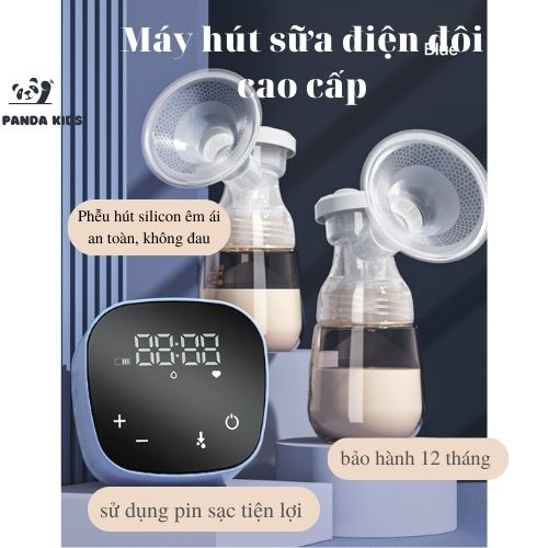 Máy hút sữa điện đôi 4 chế độ, 9 cấp hút lực hút mạnh phễu silicon massage