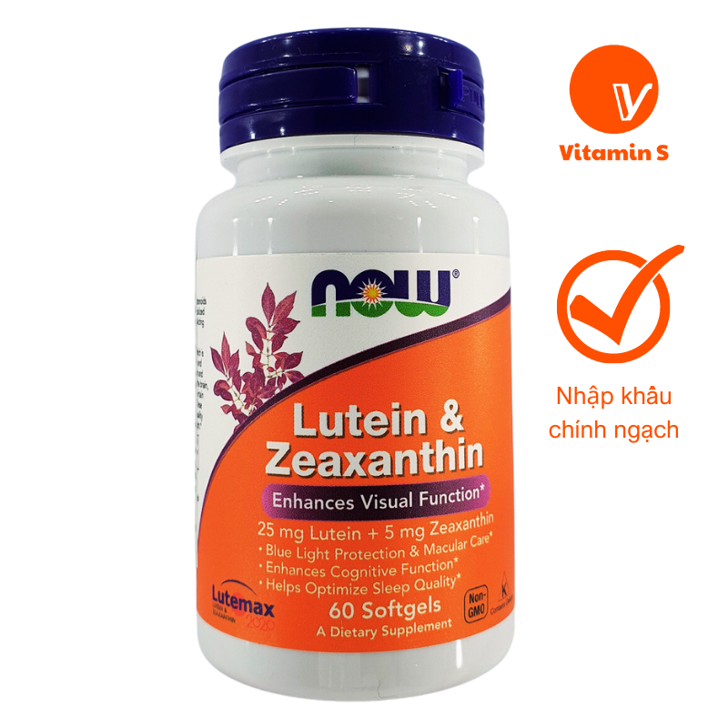 Viên uống bổ mắt Lutein & Zeaxanthin Now Foods ( 60 Viên)