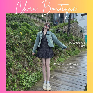 Đầm chấm bi tay dài dáng ngắn xoè! chausstore