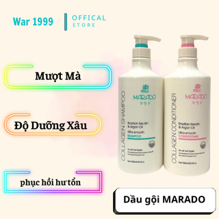 Cặp dầu gội xả MARADO collagen 1000ml chăm sóc phục hồi tóc chuyên sâu