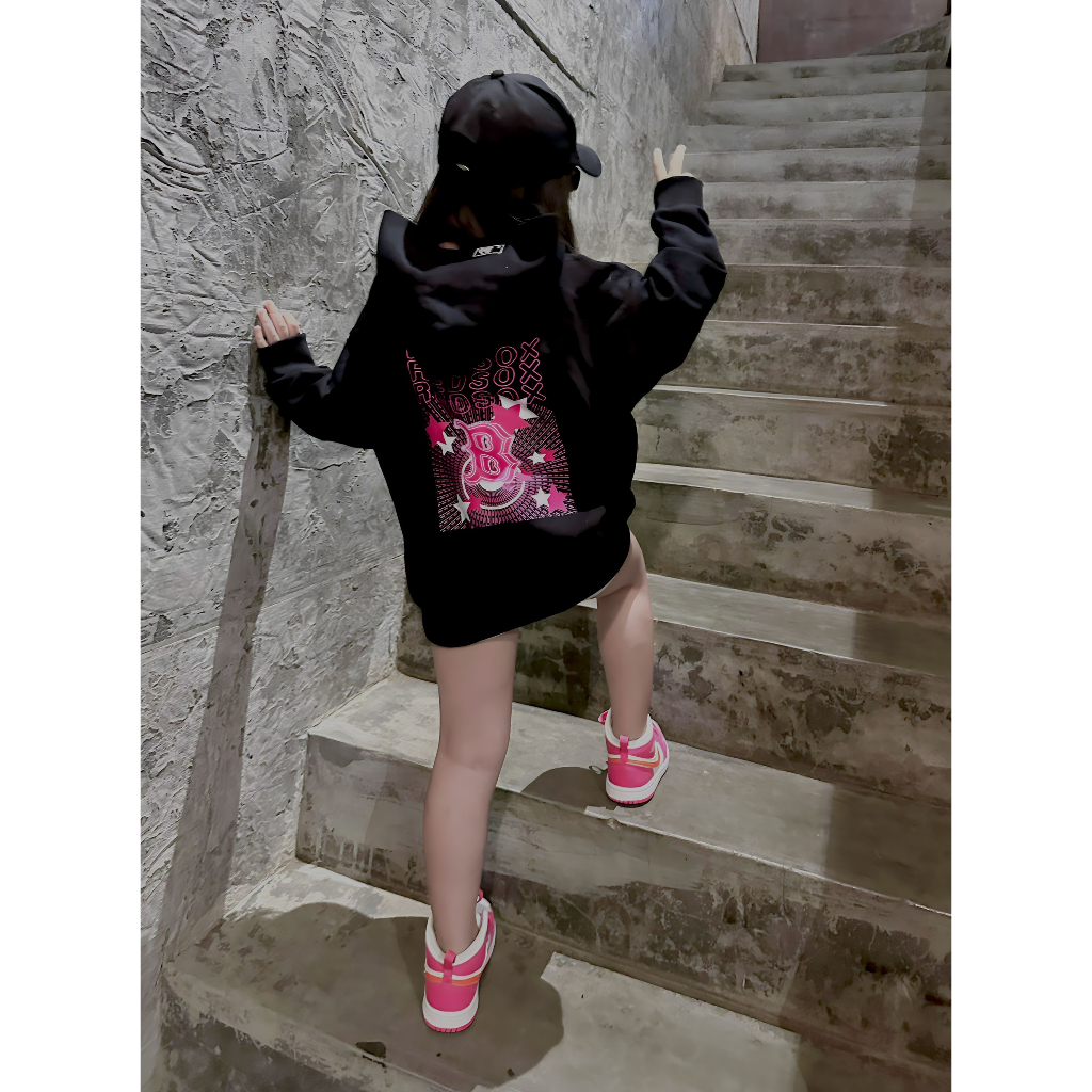 Áo nỉ hoodie cho bé hình mllb redsox pink, áo nỉ mũ có túi trẻ em,TP KIDS,