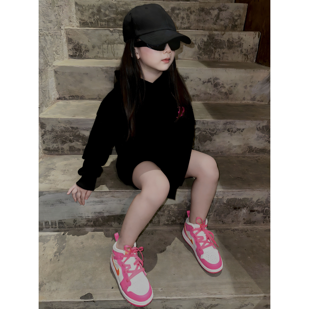 Áo nỉ hoodie cho bé hình mllb redsox pink, áo nỉ mũ có túi trẻ em,TP KIDS,