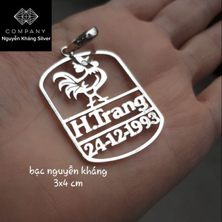 Mặt dây chuyền bằng bạc khắc theo yêu cầu cho nam