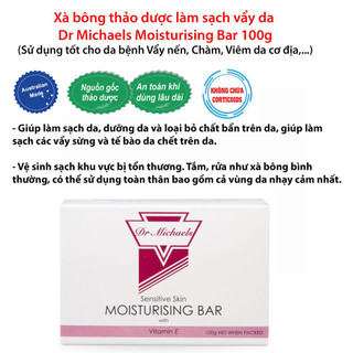 Xà Bông tốt dành cho da Vẩy Sừng, Vẩy Nến Dr Michaels Moisturising Bar 100g