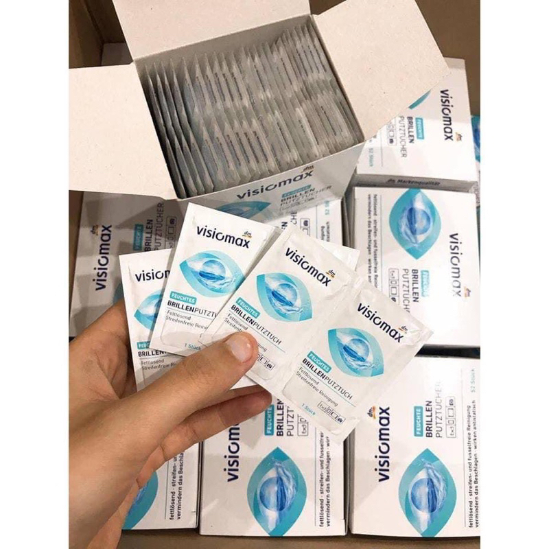 Giấy lau kính Víiomax hộp 52 miếng, lau lens máy ảnh, màn hình điện thoại - hàng nội địa Đức