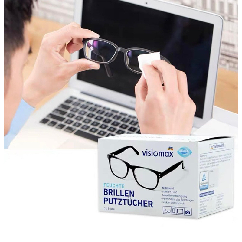 Giấy lau kính Víiomax hộp 52 miếng, lau lens máy ảnh, màn hình điện thoại - hàng nội địa Đức