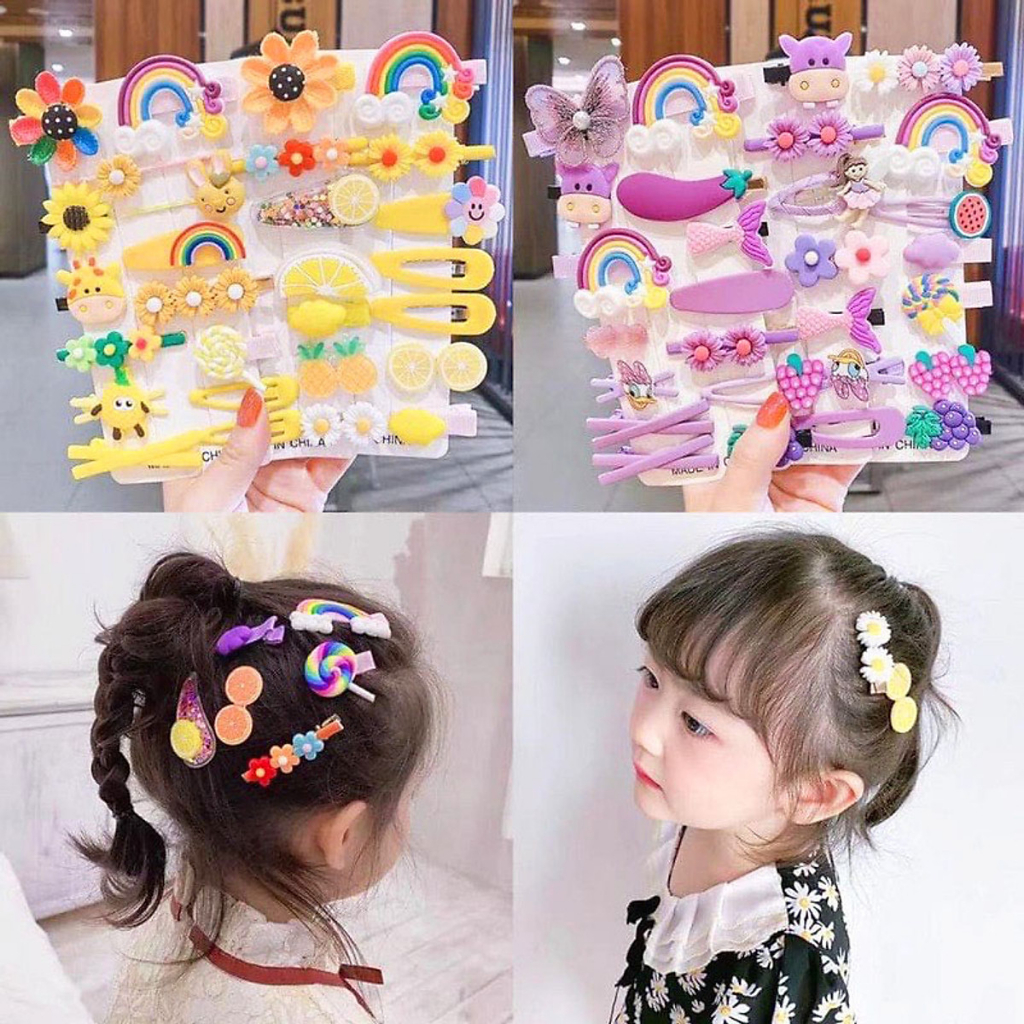 SET 14 KẸP TÓC ĐÁNG YÊU CHO BÉ GÁI