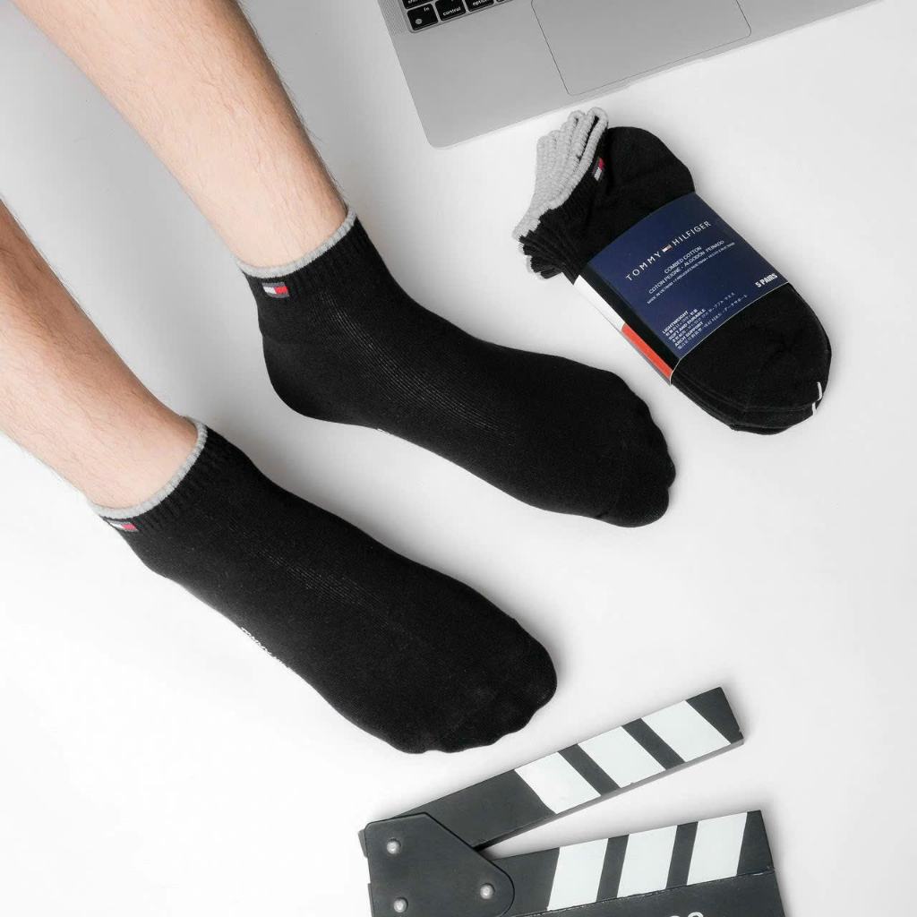 Set 5 Đôi Tất Tommy Cổ Ngắn, Vớ Nam Cotton Kháng Khuân Co Dãn 4 Chiều