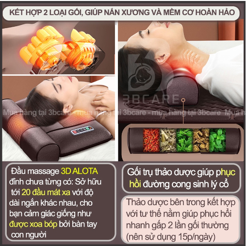 Nệm massage toàn thân Alota N24 làm ấm rung xoa bóp kèm máy massage lưng và máy massage chân