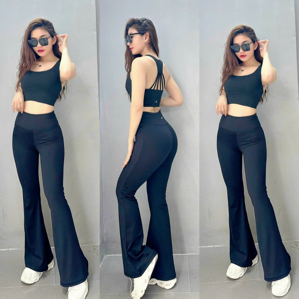 Sét bộ quần loe áo bra sét bộ thế thao đồ tập