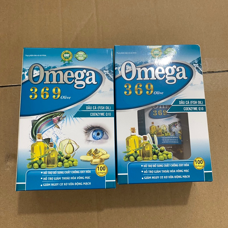 Viên sáng mắt OMEGA 3 6 9 Olive Q10 tinh dầu óc chó Hộp 100 viên giúp bổ