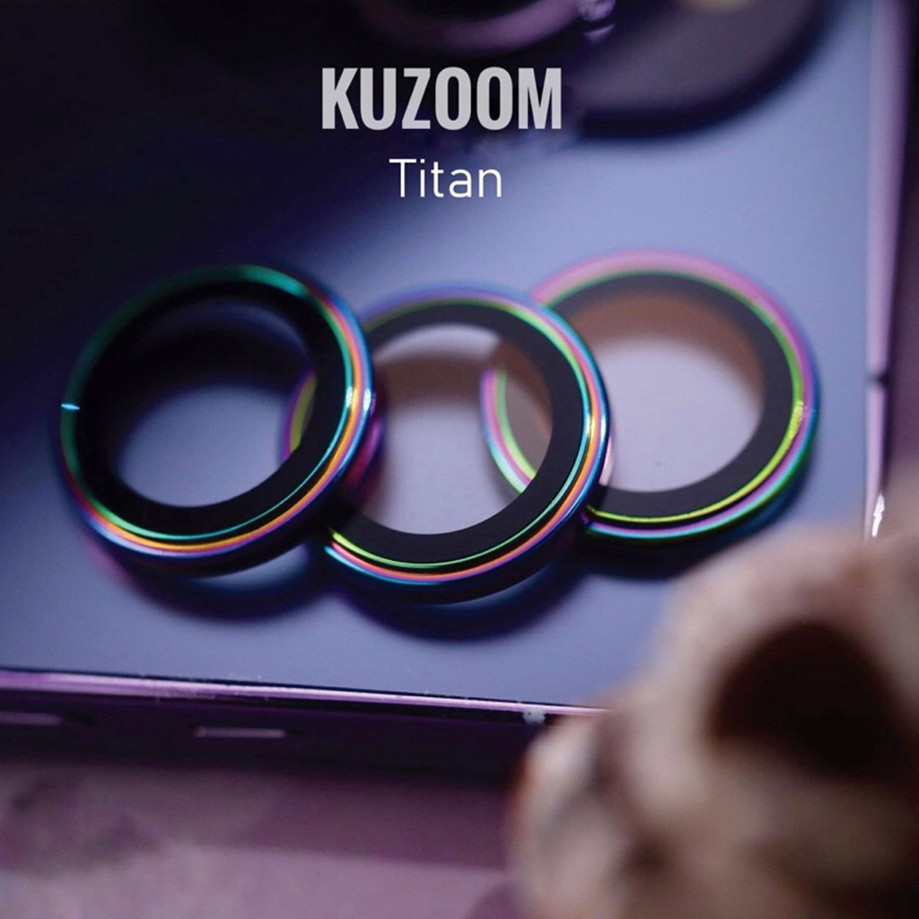 Lens Camera Kuzoom iP 15Promax Loại 2 Tầng Bảo Vệ Camera Và Chụp Siêu Nét iP 15Promax 15Pro 15Plus 15 Chính Hãng Kuzoom