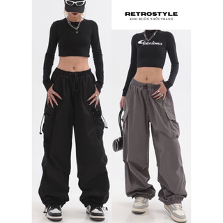 Quần ống rộng túi hộp dây rút chất vải dù - Retrostyle - Quannamdayrut933_P9K11