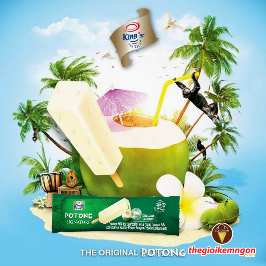 Kem dừa non King's Potong Signature Coconut Thái Lan 60ML