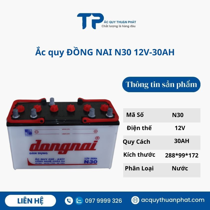 bình ắc quy đồng nai N30 12v-30ah