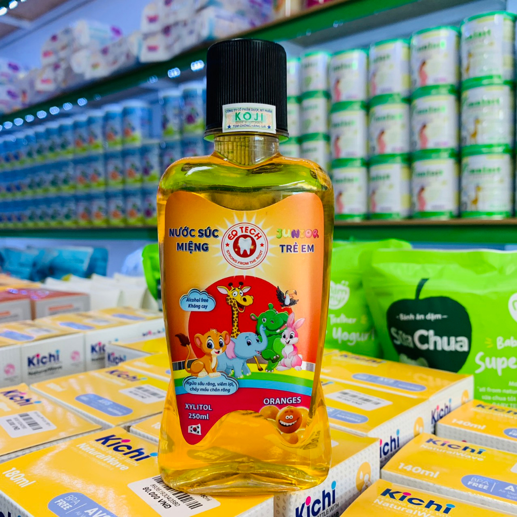 NƯỚC SÚC MIỆNG TRẺ EM JUNIOR HƯƠNG CAM, DÂU - NGỪA SÂU RĂNG, VIÊM LỢI