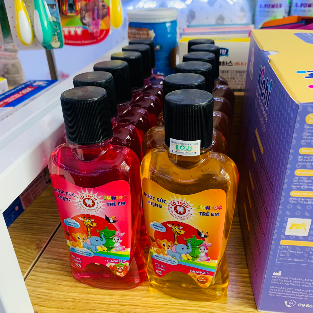 NƯỚC SÚC MIỆNG TRẺ EM JUNIOR HƯƠNG CAM, DÂU - NGỪA SÂU RĂNG, VIÊM LỢI