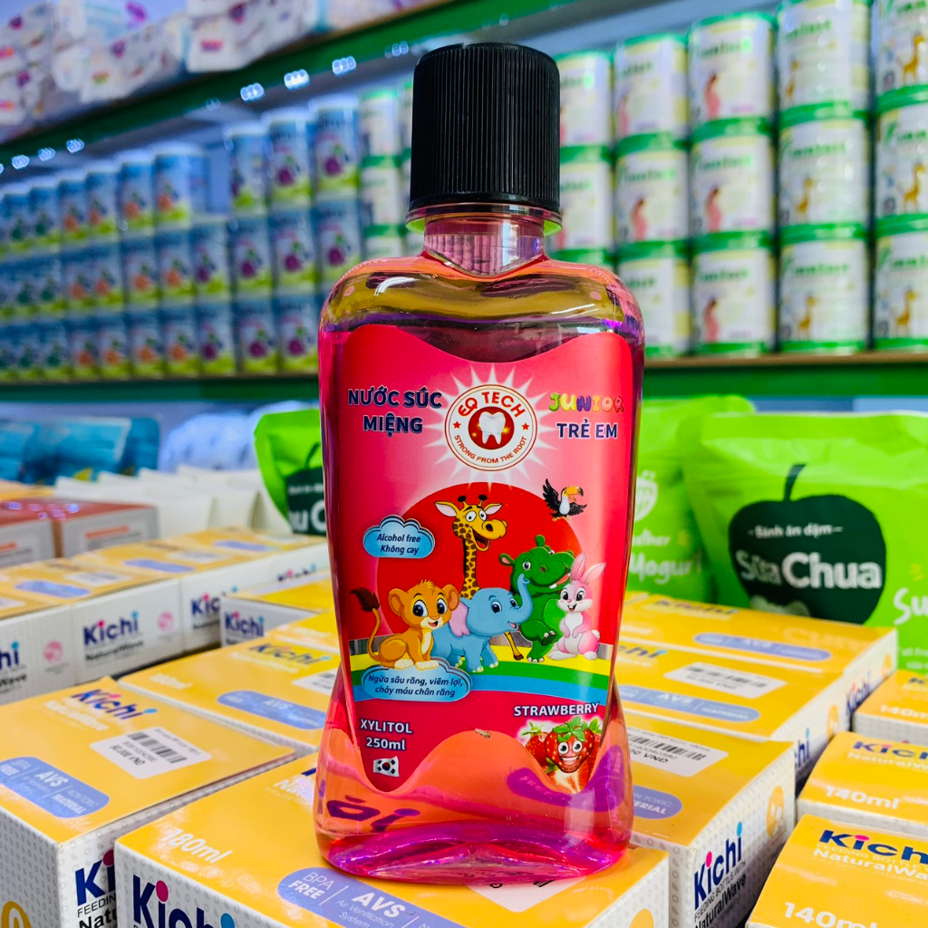 NƯỚC SÚC MIỆNG TRẺ EM JUNIOR HƯƠNG CAM, DÂU - NGỪA SÂU RĂNG, VIÊM LỢI