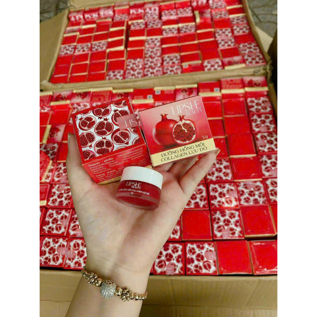 Dưỡng Hồng Môi Collagen Lựu Đỏ LIPSHE Beauty 5gram