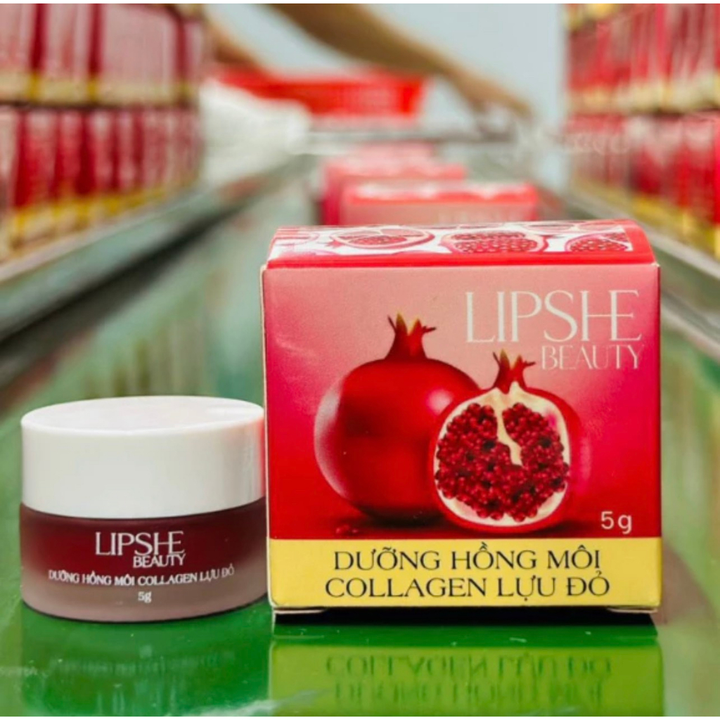 Dưỡng Hồng Môi Collagen Lựu Đỏ LIPSHE Beauty 5gram