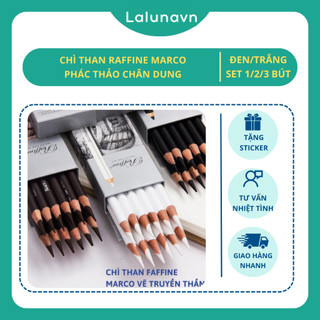Chì Than Raffine Đen/ Trắng/ Nâu Cây Lẻ của marco , chì phác thảo, chân dung Laluna - A22