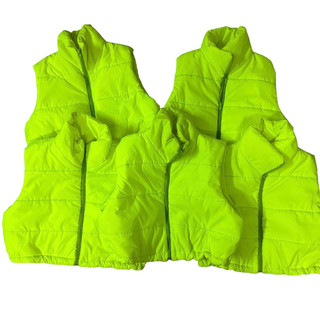 Áo khoác phao croptop xanh neon