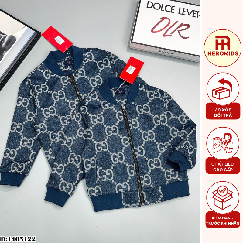 Áo Khoác 2 Lớp GG Họa Tiết Độc Đáo Phong Cách Thể Thao Cá Tính - Herokids