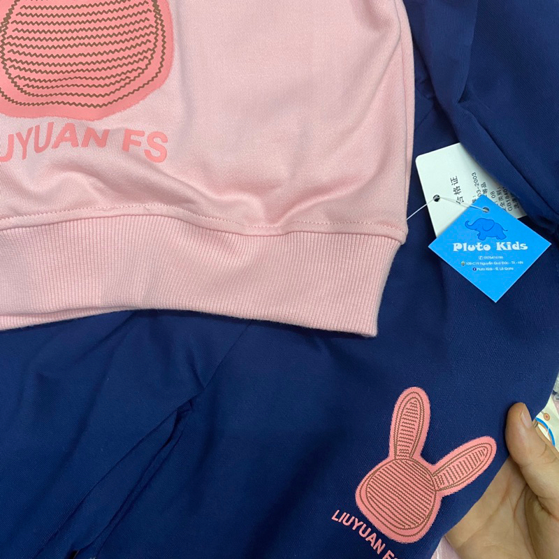 Bộ thỏ nỉ da cá thu đông cho bé