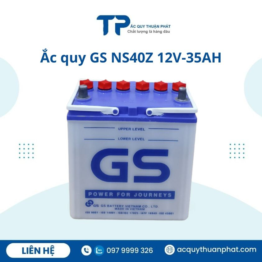 Bình ắc quy Gs NS40Zl 12V-35ah