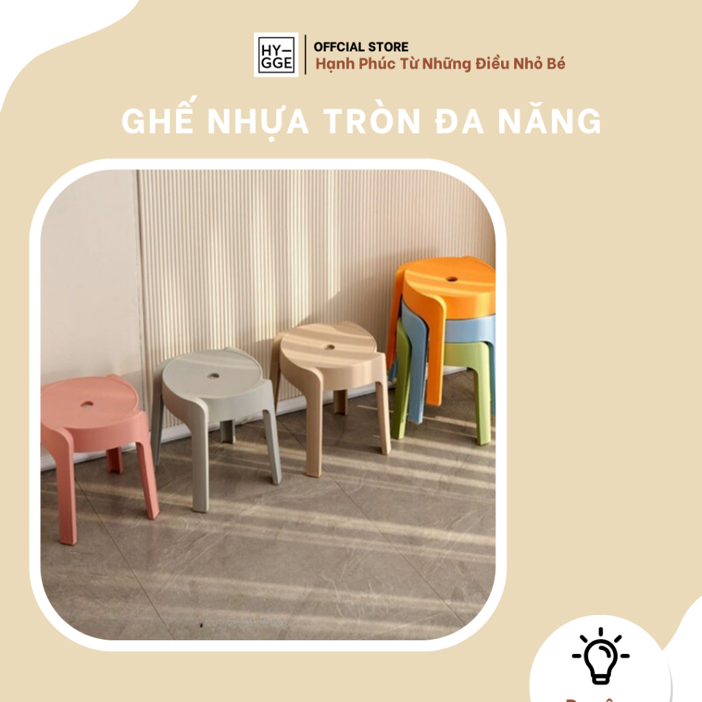 Ghế nhựa đa năng có thể xếp chồng nhiều màu sắc