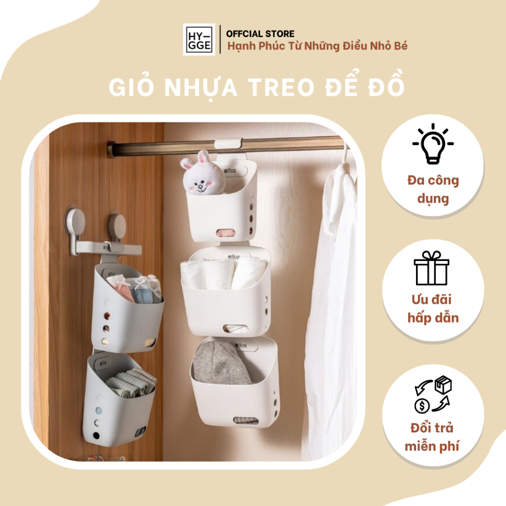 Giỏ nhựa treo để đồ đa năng, giỏ để đồ nhà bếp