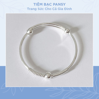 Vòng bạc cho bé đơn giản, an toàn - Vòng đeo tay chân bằng bạc ta cho trẻ em 1 - 4 tuổi