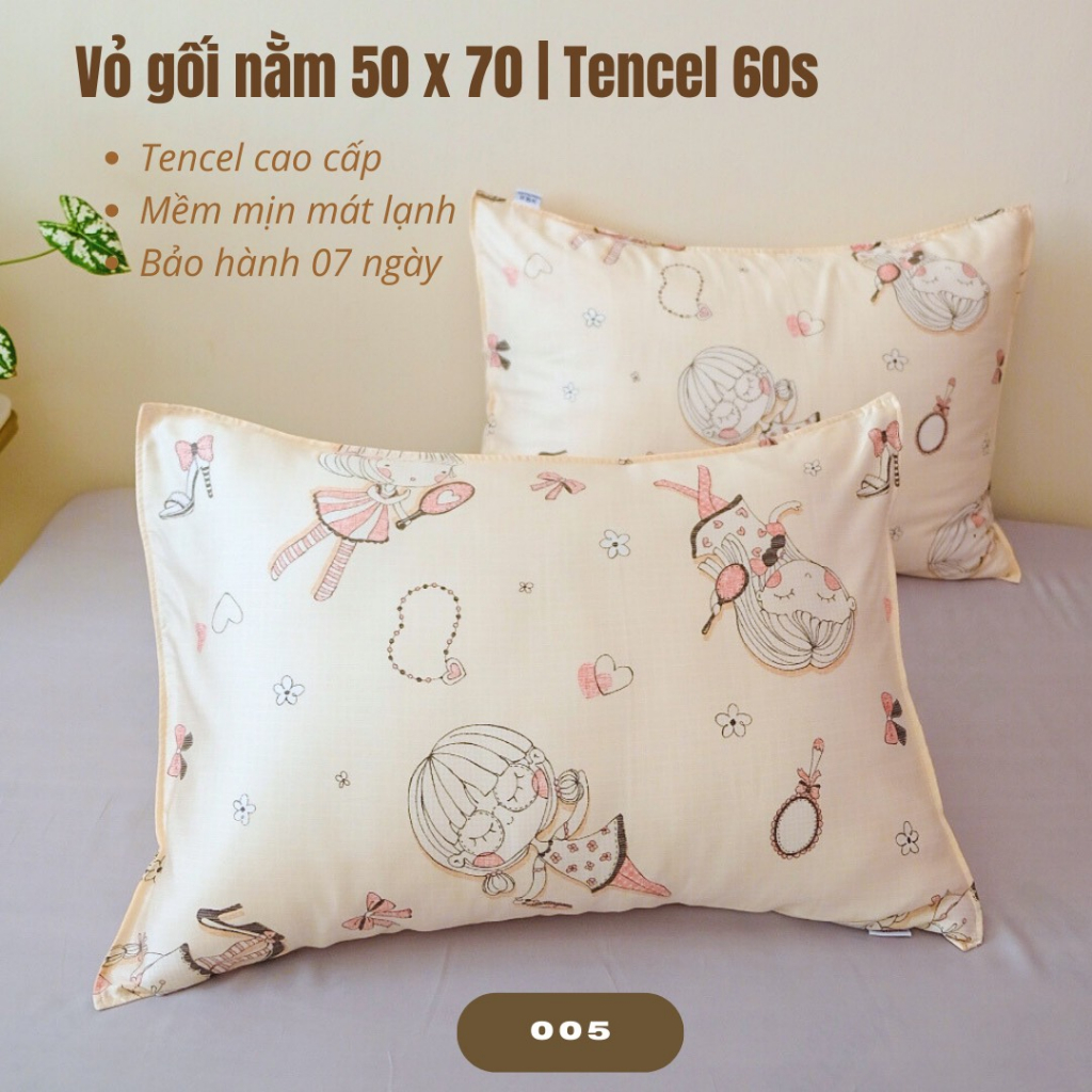 1 cái Vỏ Nằm Tencel 60s,80s Size 50x70cm