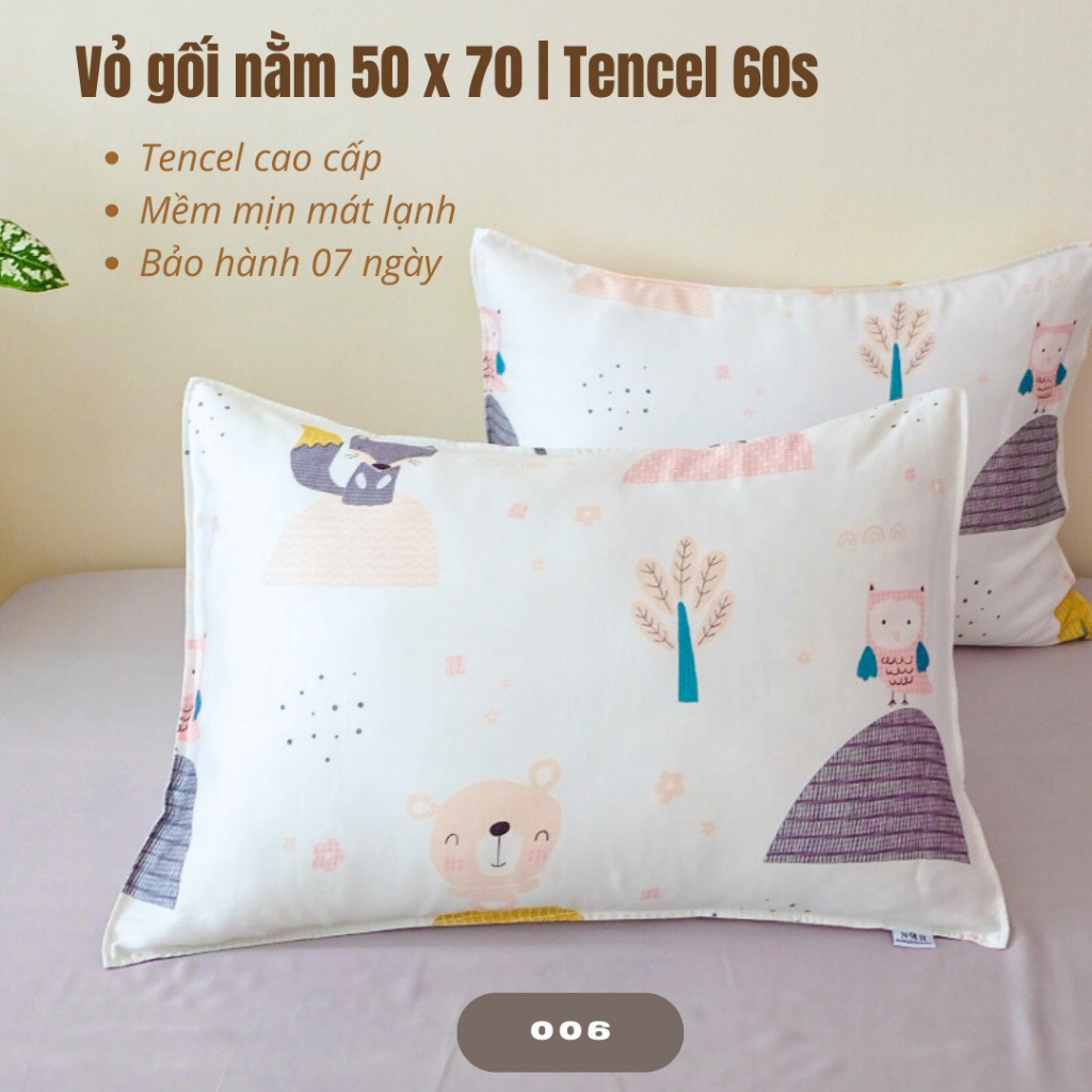 1 cái Vỏ Nằm Tencel 60s,80s Size 50x70cm