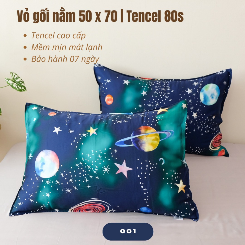 1 cái Vỏ Nằm Tencel 60s,80s Size 50x70cm
