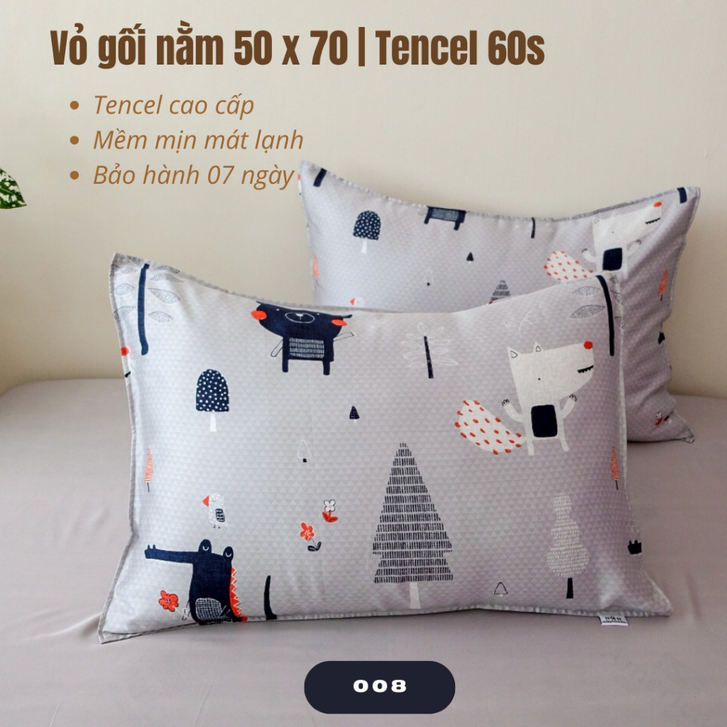 1 cái Vỏ Nằm Tencel 60s,80s Size 50x70cm