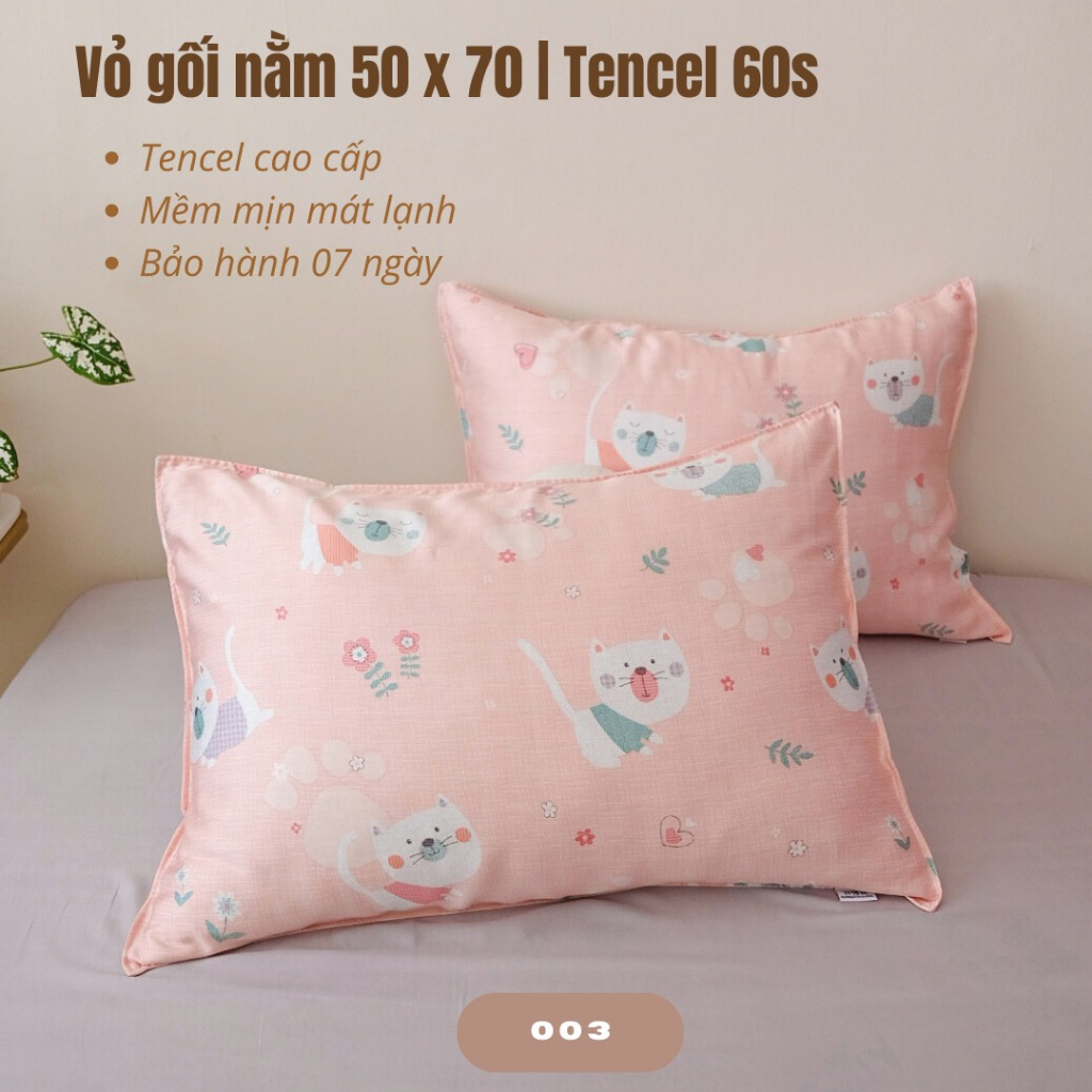 1 cái Vỏ Nằm Tencel 60s,80s Size 50x70cm