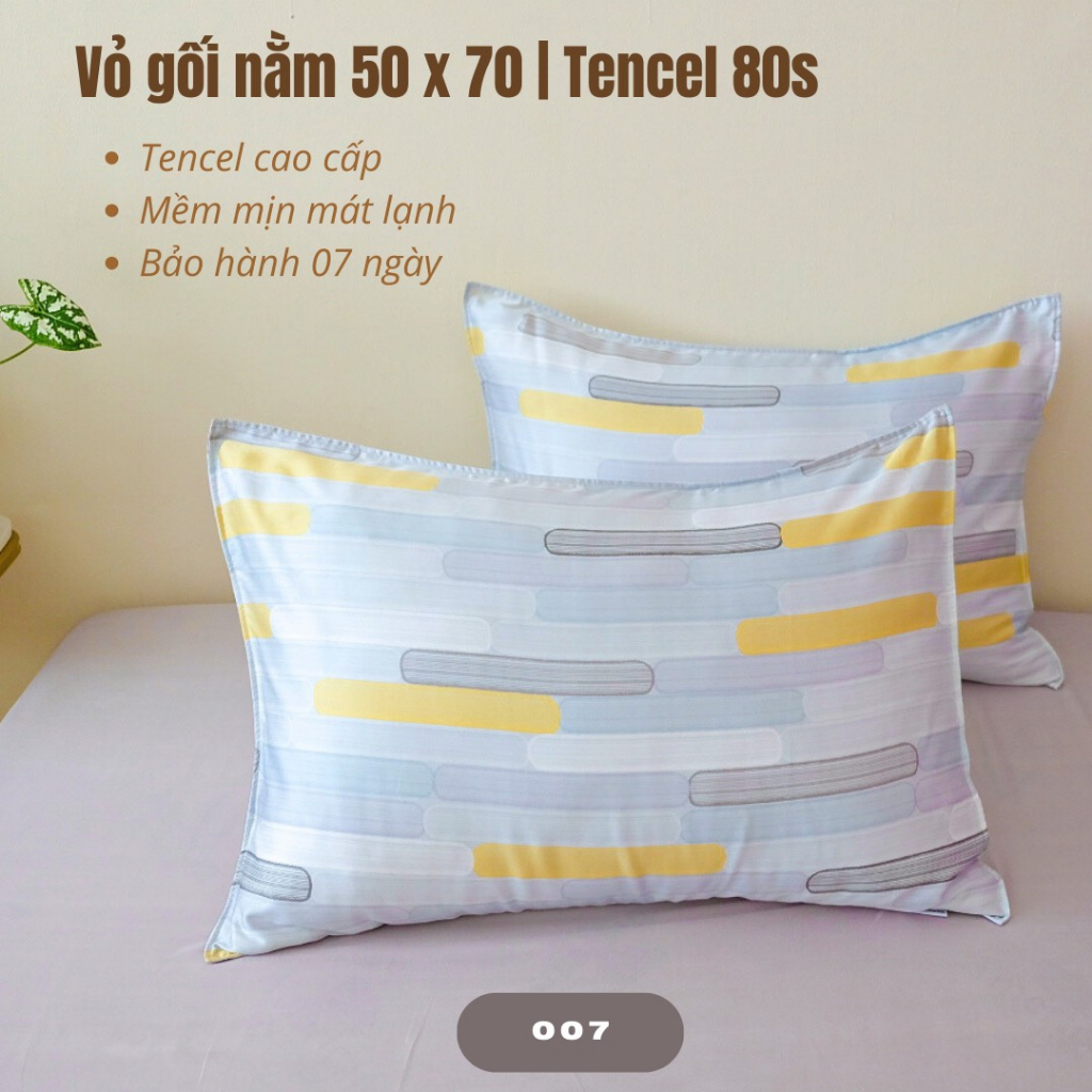 1 cái Vỏ Nằm Tencel 60s,80s Size 50x70cm
