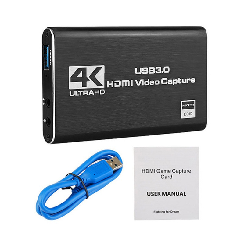 Capture card video hdmi to usb 3.0 thu tín hiệu hình ảnh 4K 1080p 60hz 60fps kèm cổng mic livestream -dc4757