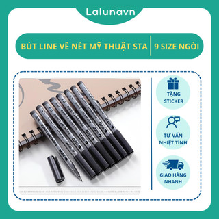 Bút lẻ vẽ nét mỹ thuật sta có 9 size ngòi - a26