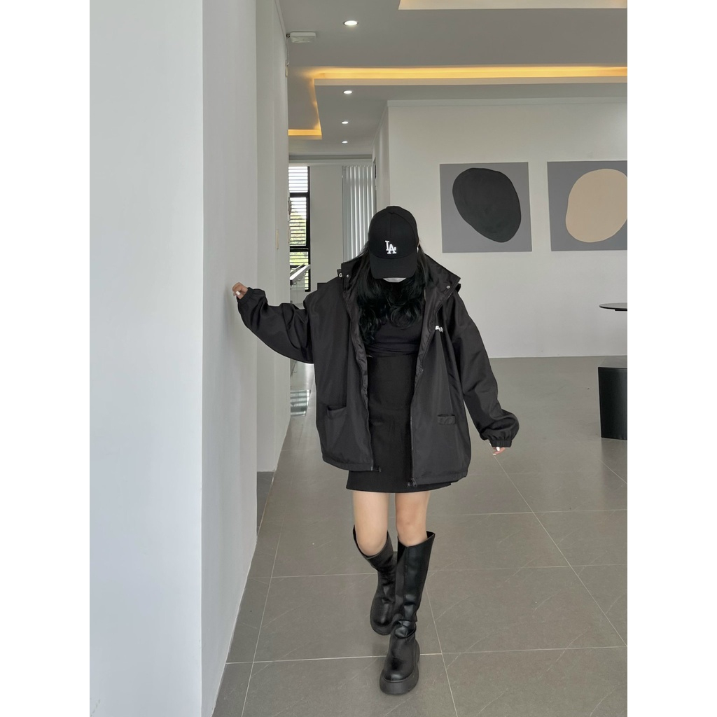 Áo Khoác Gió Calem.Club Có Mũ Rời,Áo Gió Nam Nữ Form Rộng