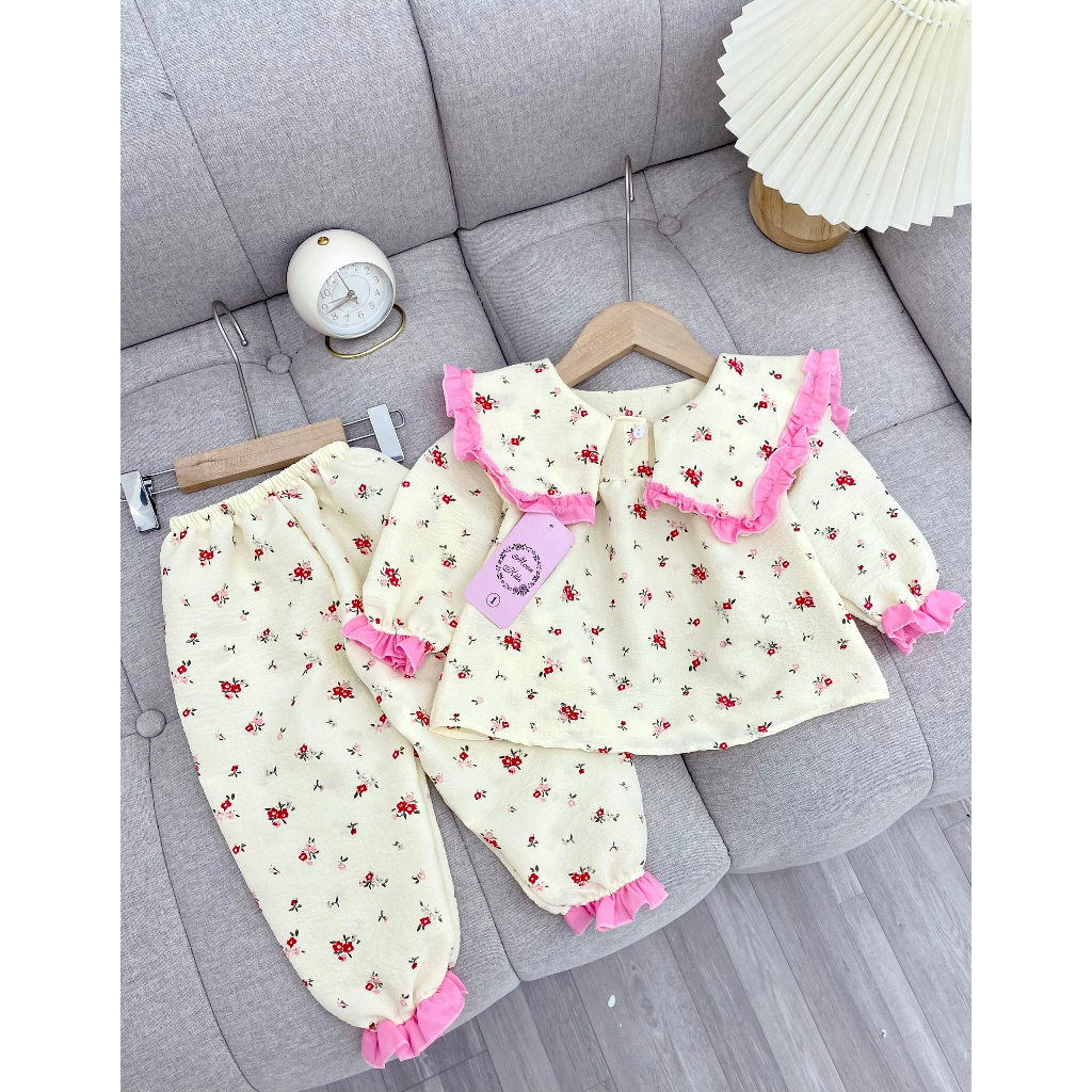 Bộ đũi tơ cánh tên cao cấp bé gái cực xinh 8-20kg