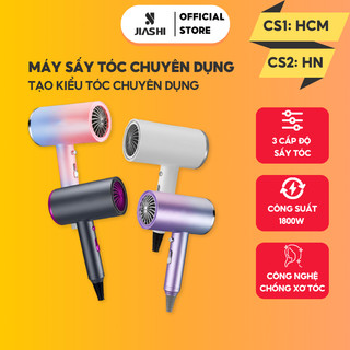 Máy sấy tóc mini, máy sấy tóc JIASHI công suất lớn 1800W, Ion âm dưỡng tóc 2 chiều nóng lạnh, ánh sáng xanh MST06