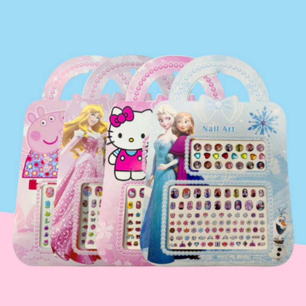 Set Dán Móng Tay Hơn 120 Miếng Họa Tiết Hoạt Hình 3D Mẫu Mới Cho Bé Yêu
