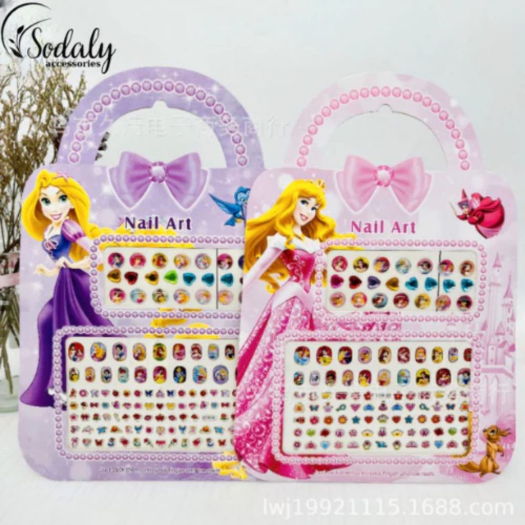 Set Dán Móng Tay Hơn 120 Miếng Họa Tiết Hoạt Hình 3D Mẫu Mới Cho Bé Yêu